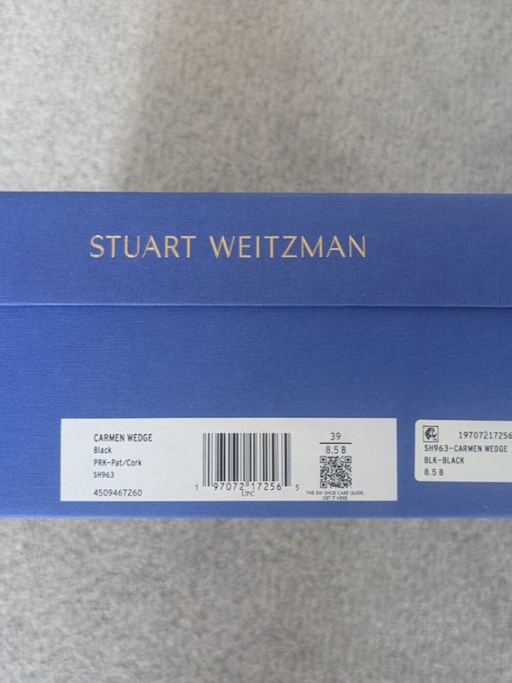 Stuart Weitzman Black Carmen Wedge 8.5B NIB - Picture 5 of 5